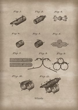 Vintage Whistle Blueprint