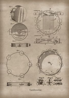 Vintage Tambourine Collage