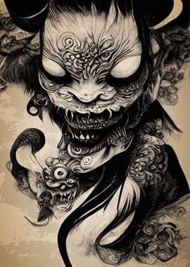 Japan Demon Yokai Dark Art