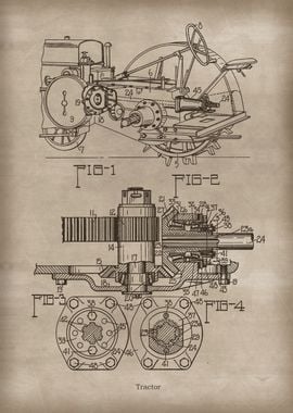 Vintage Tractor Art