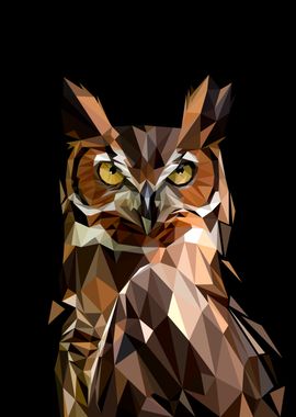 BUBO OWL LOWPOLY ART