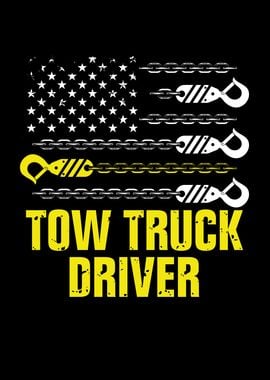 Tow Truck driver US flag