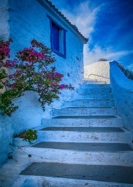 Travel,street,Greek island