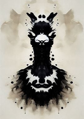 Llama Black Watercolor