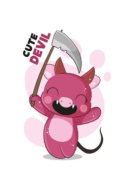 Cute devil pig