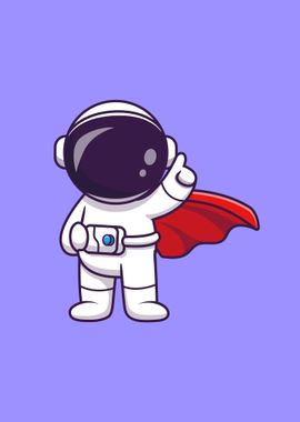 Cute astronaut super hero