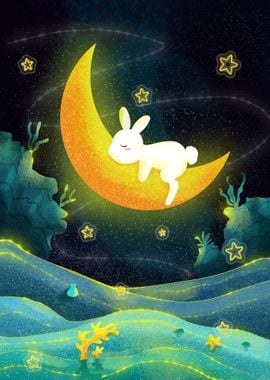 Rabbit sleep at the Moon