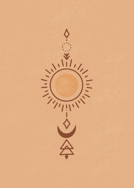 Boho Sun Moon Minimalist