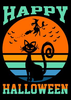 Happy Halloween black Cat