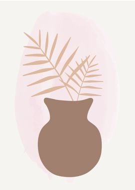 Floral pot minimal drawing