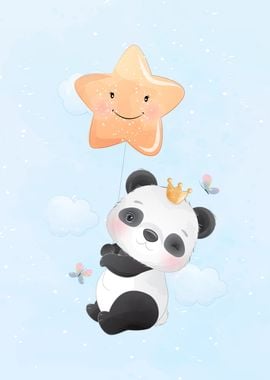 Cute Panda with star