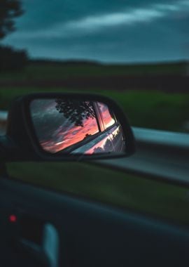 Sunset in the mirror