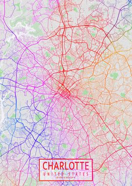 Charlotte Map Colorful