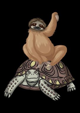 Sloth Riding Turtle Funny