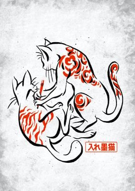 Japanese cats tattoo