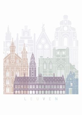 Leuven skyline poster