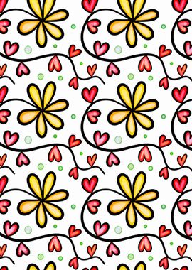 Doodle Heart Flower 01