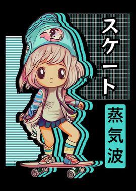 Kids Anime Skateboarder