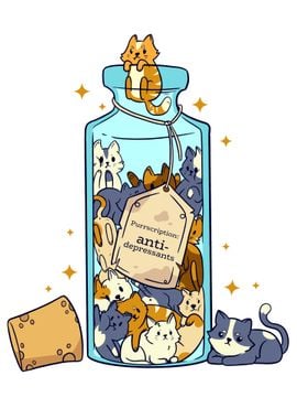 Funny Cats in the Bottle