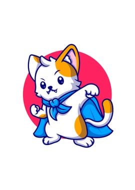 Cute cat super hero