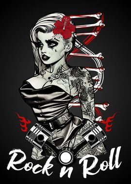 Rockabilly Girl ' Poster, picture, metal print, paint by Cool