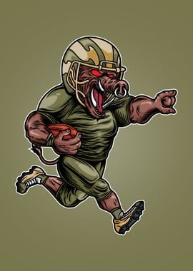 Boar mascot football 