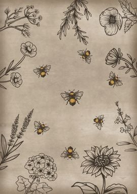 Bumble Bees and flowers