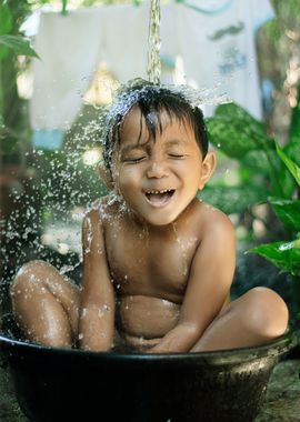 Bath time for Junior