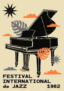 Jazz Festival Piano Poster