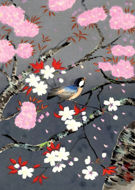 Ukiyo e Cherry Blossom