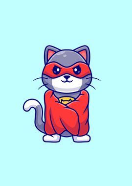 Cute cat super hero