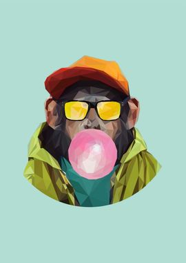 bubble gum animal monkey