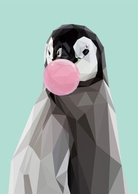 bubble gum animal penguin