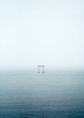 Torii Gate in hazy blue