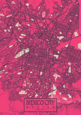 Mexico City Map Blossom