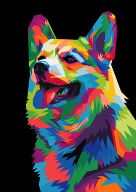 colorful Welsh Corgi dog