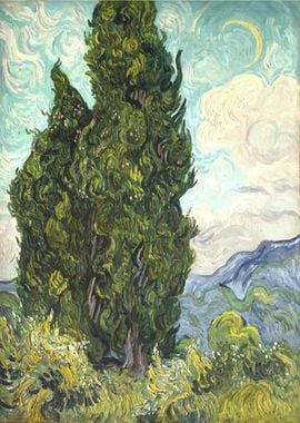 Van Gogh Cypresses Tree