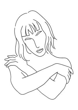 One Line Art Woman