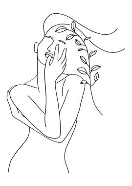 One Line Art Woman