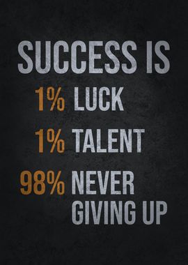 Success Is Never Giving Up