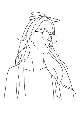 One Line Art Woman