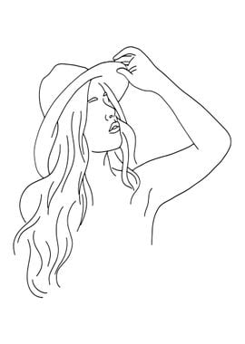 One Line Art Woman