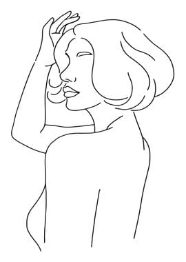 One Line Art Woman