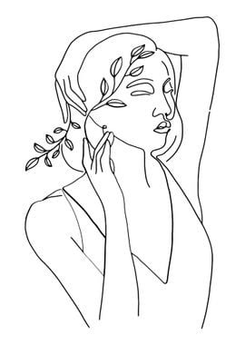 One Line Art Woman