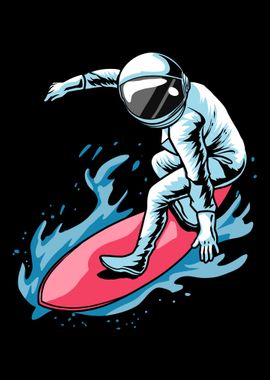 Surfing Surfer Astronaut