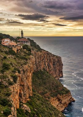 Lighthouse cliff landscape