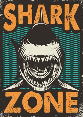 Vintage shark poster