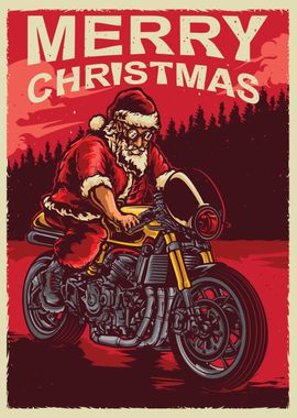 Retro Santa Motorbike