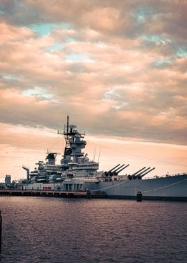 Navy warship at sea