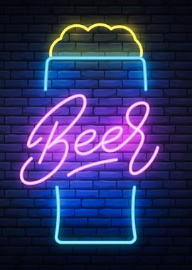 Neon Beer Retro